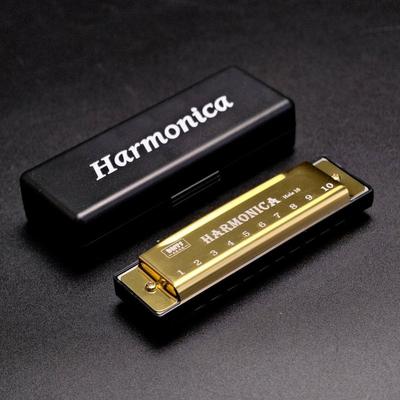 Key of C 10 Hole Harmonica with Box Rectangle Diatonic Harmonica Metal Beginner Teaching Beginners Educational Gifts Students