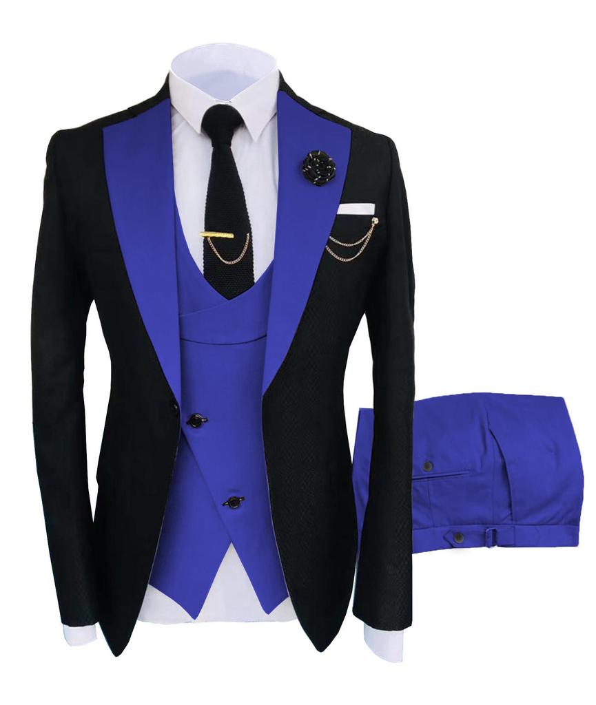 Men's European/American Business Style 3-Piece Suit Set for Wedding & Banquet – Groom/Best Man Plus Size