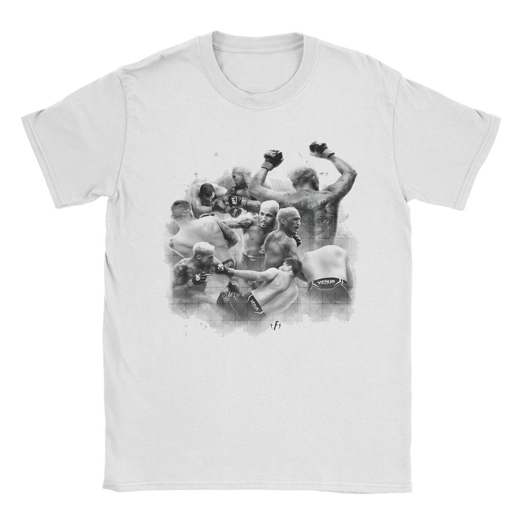 Vintage TShirt Beach Charles Oliveira Do Bronx Hipster T Shirts Cotton Tshirt for Couple Y2K Fun Pattern Short Sleeve Tops