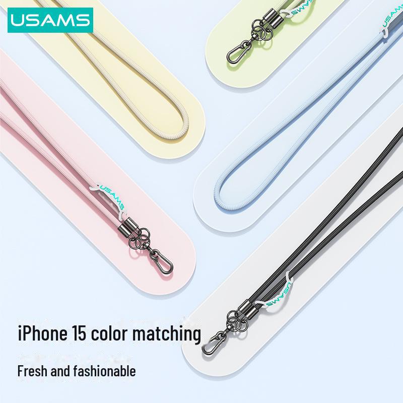 

USAMS Employee Lanyard with Logo for ID, USB Key, and Phone 30CM синий