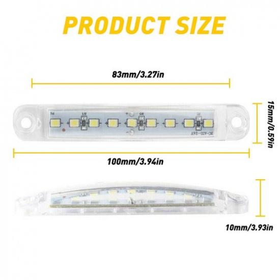 10X LED Sealed Side Clearance Light Marker For Truck Trailer Lorry Bus White R