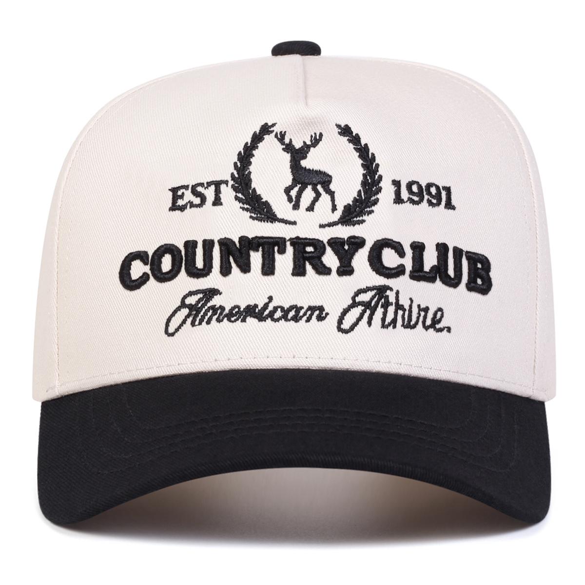 

Мужская бейсболка с вышивкой в виде букв и маленького оленя, пятипанельная шляпа, уличная солнцезащитная шляпа для отдыха, весна-осень, путешествия, туризм, пляжный отдых чёрный/бежевый