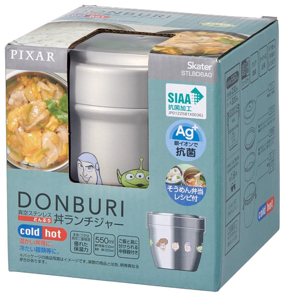 Skater Antibakterielle Thermische Lunch Reis Schüssel Edelstahl Disney Spielzeug Smoky Box, Form, Stahl, Geschichte, Farbe, 550ml, STLBD6AG-A