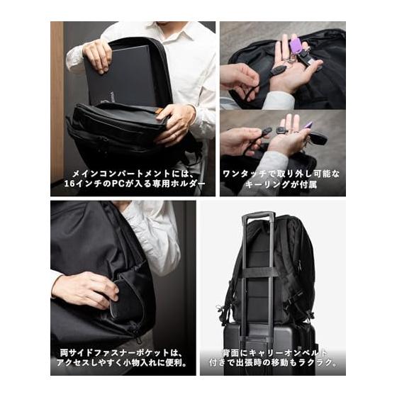 [Unknown & Co] Business Backpack Water Repellent PC Storage Japan Design Black