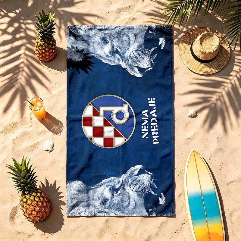 GNK Dinamo Zagreb (1) Theme Beach Towel Sand Resistant Soft And Comfortable Suitable For The Pool Camping Yoga And Diving A Travel