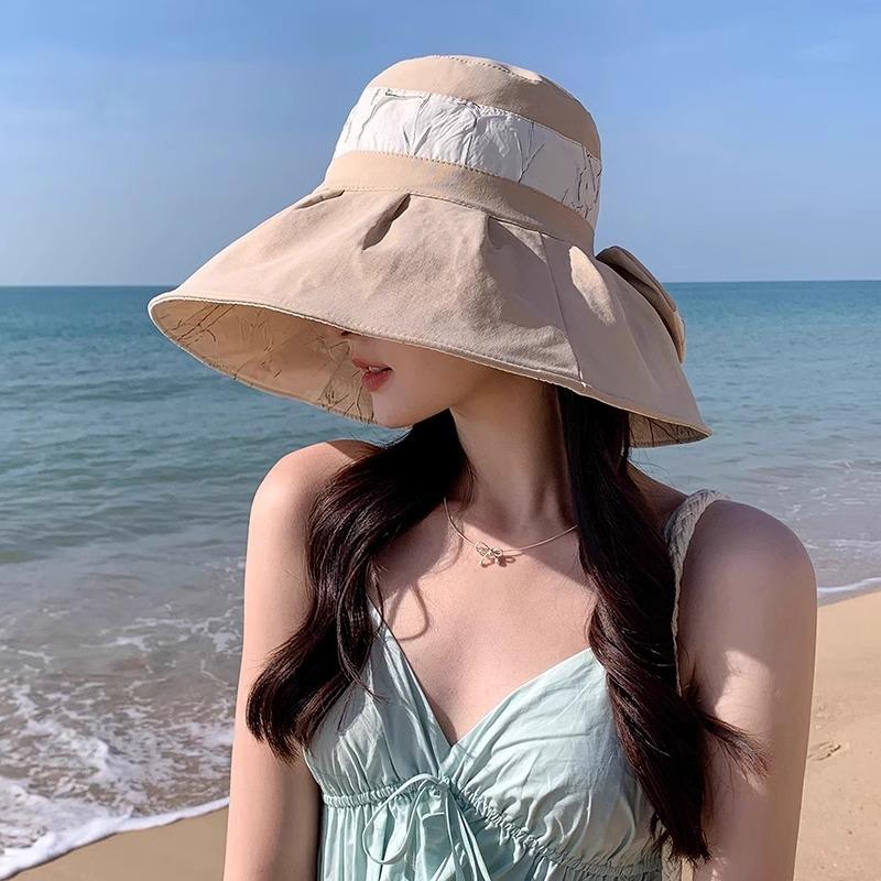 Outdoor Versatile Splicing Bow with Big Brim Covering The Face Sun Hat Sun Hat Women Sun Protection Summer UV Protection
