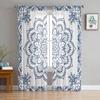 Purple Round Flowers Tulle Curtain For Living Room Bedroom Modern Sheer Curtains Decorative Window Treatment