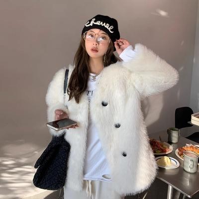 Herbst und Winter neue toskanische Pelzmantel Damen locker Mode leicht verdickt Pelzmantel