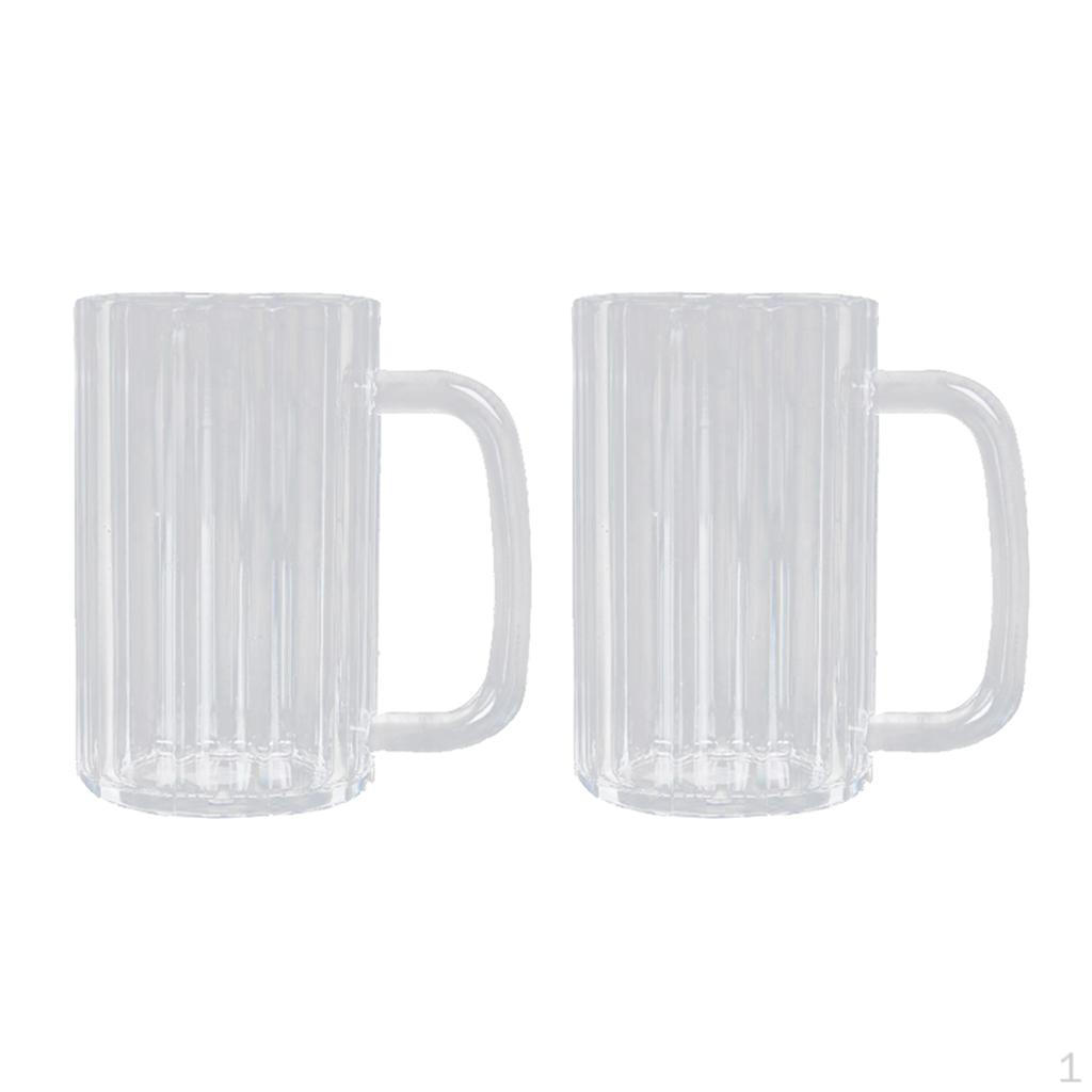 

2x Clear Acrylic Plastic Drinking Beer Mug 650ml