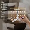 2X Acrylic LED Luminous Draw Board LED Note Board For Kids Gift For Scratch Adjustable Erasable Letter Message Board