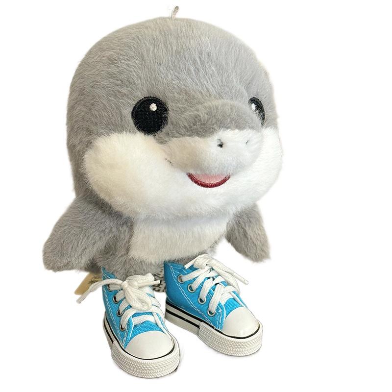 

Fluffy Hair Shark with Sneakers Blue Sharks with Shoes Stuffed Animals Unqiue Ocean Doll Toys for Kids Birthday Present синий