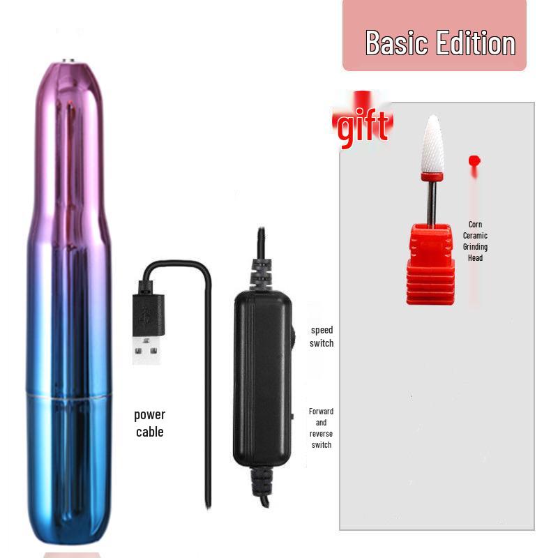 

Цветная электрическая ручка для шлифовки ногтей с питанием от USB для маникюра