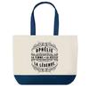 Tote Bag - PLANETEE - Ophélie - Blue Background - Cotton 40x45 Cm - Large Size