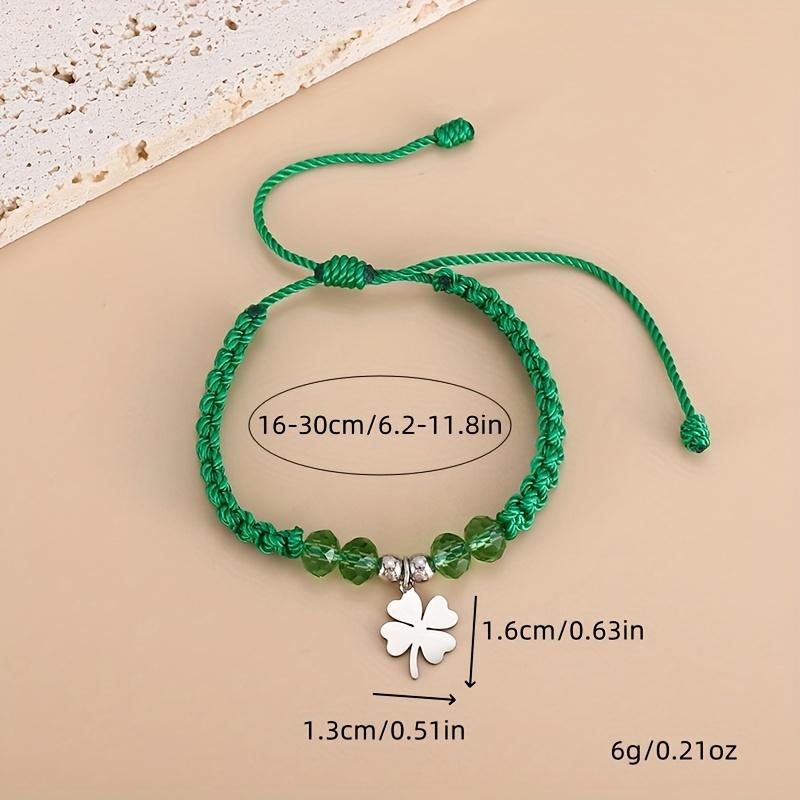 Four Leaf Clover Woven Hand Rope, Symbolizing Luck, Simple and Versatile Couple Style Unisex Trendy Bracelet.