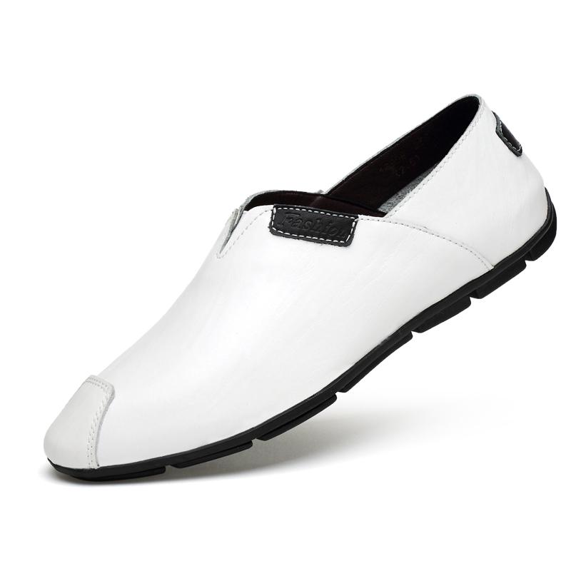 Fashion New Genuine Leather Mens Loafers Stylish Design Moccasins  Comfy Men's Casual Slip on Shoes Hollow Breathable Male Driving Flats