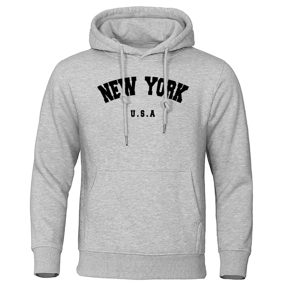 NEW YORK Hoodies mit Buchstabendruck USA City Print Hoody Herren Y2K Mode Lässig Langarm Kapuzenpullover Damen Sweatshirts