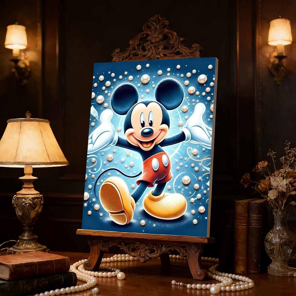 Disney Classic Mickey Pearl Art Painting Pearl Bubble Atmosphere Theme Frameless Craft Painting Living Room Entrance Decoration Gift Choice