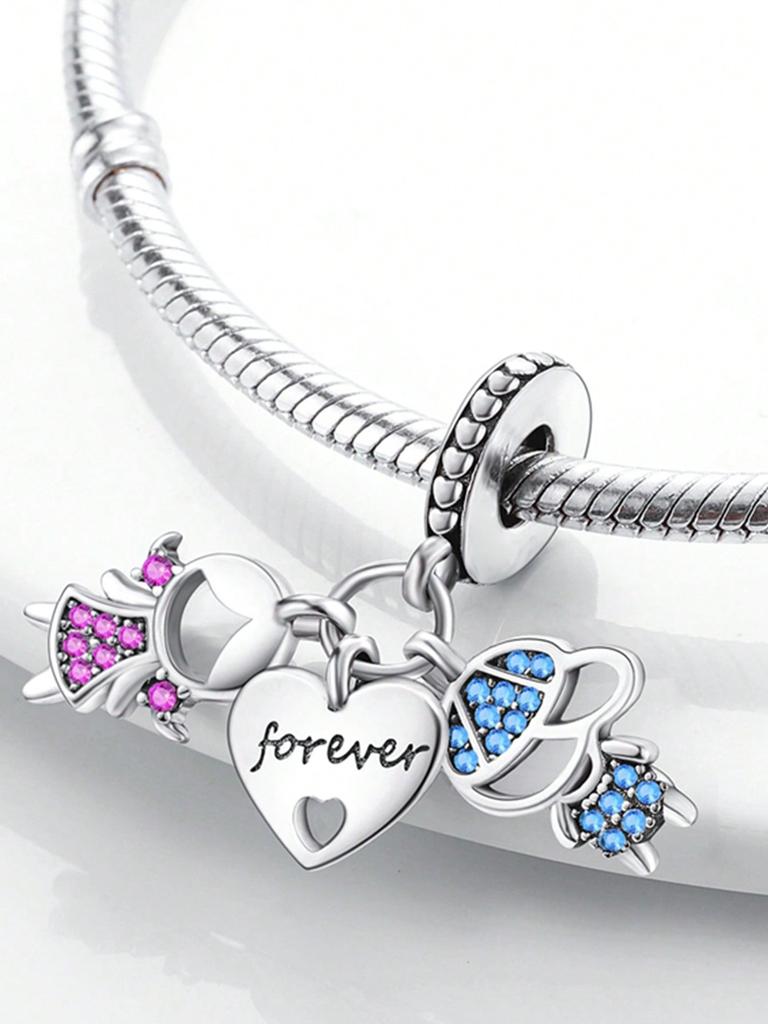Charm Plata Colorful Butterfly Little Boy Bead Copper Plated Fits Copper Genuine Bracelets For Jewellery Crafting DoItYourself Charms