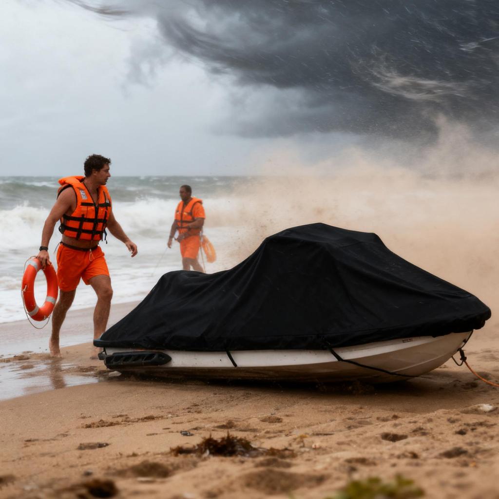 Waverunner Cover Oxford Fabric UV-Resistant Waverunner Protector Watercraft Cover For Recreational Boaters Water Sports