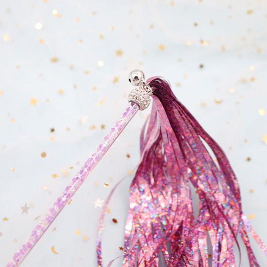 Cat Teaser Tassels Design Interactive Acrylic Kitten Teaser Stick Toy for Indoor