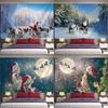 Christmas Snow Scene Pattern Tapestry Home Bedroom Living Room Wall Decoration