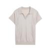 Mom's Summer Lapel Loose Knit Ice Silk Top - Elegant, Age-Reducing, Short-Sleeved T-Shirt for Middle-Aged Women