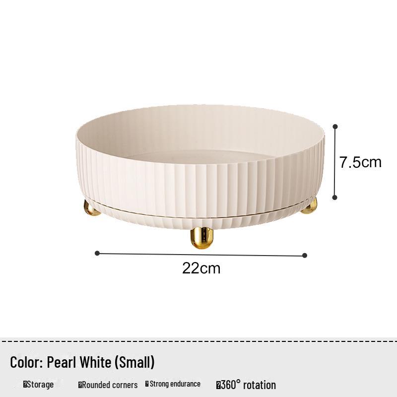 Elegant Kitchen Spice Organizer: Rotating Desktop Tray for Multi-Purpose Storage