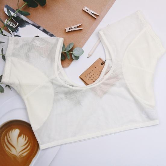 Svettevest for kvinner under armene Gjennomsiktig armhule Svettesikre skjorter Omslagsstil Hurtigtørkende svetteabsorberende vest for kvinner Jenter Damer