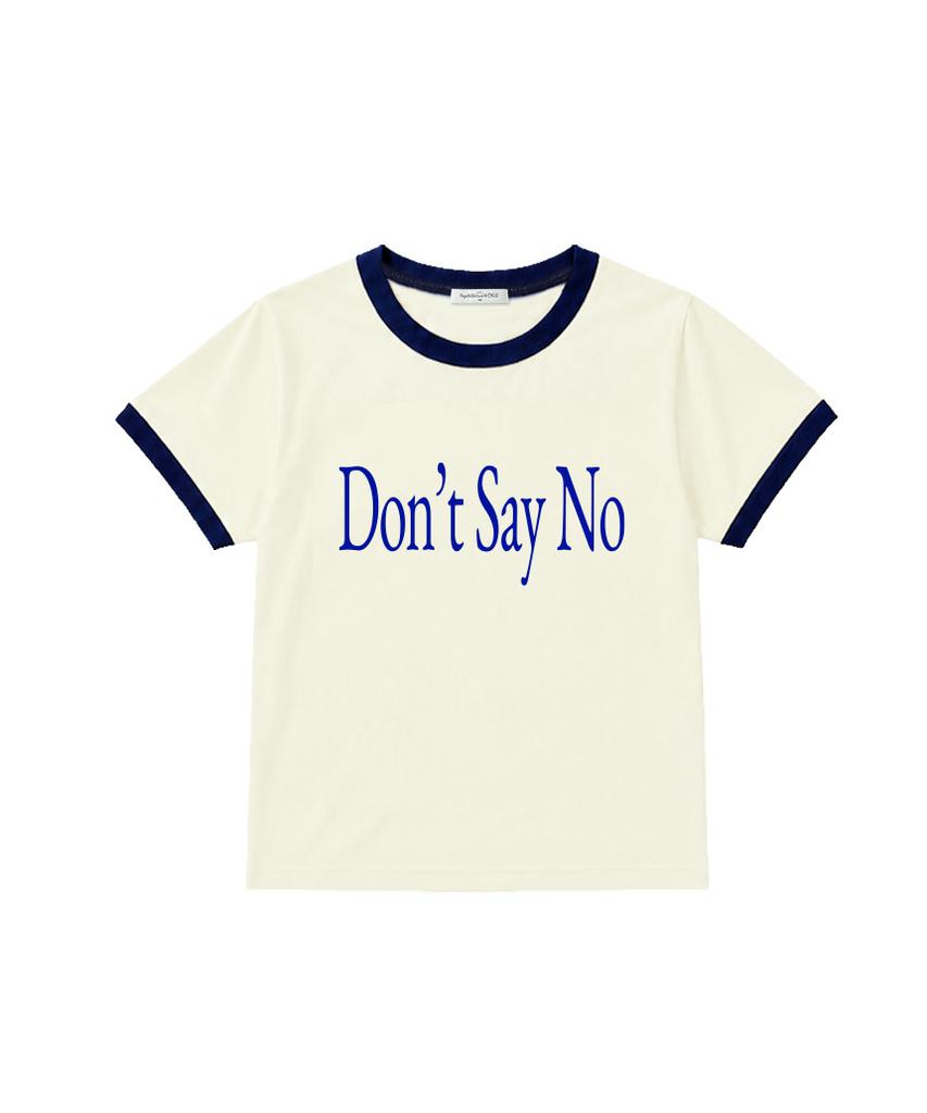 Deomopeuhauseu Don'T Say No Ringer Short Sleeve T-Shirt Light Blue