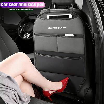 NEM3 PU Leather Car Anti-Kick Mats Auto Seat Back Protector Cover Decal For Mercedes Benz A B C E G CLA W203 W204 C260 E300L A200L