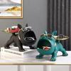 25cm/9.84inch Bulldog Statue  Key Remote Control Storage Placement Office Study Room Indoor Living Room Decorative Ornaments