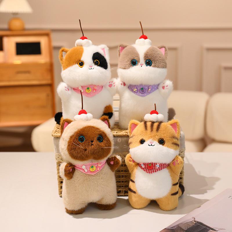 Cute Cat Plush Desk Ornament - Stress Relief Gift for Girls