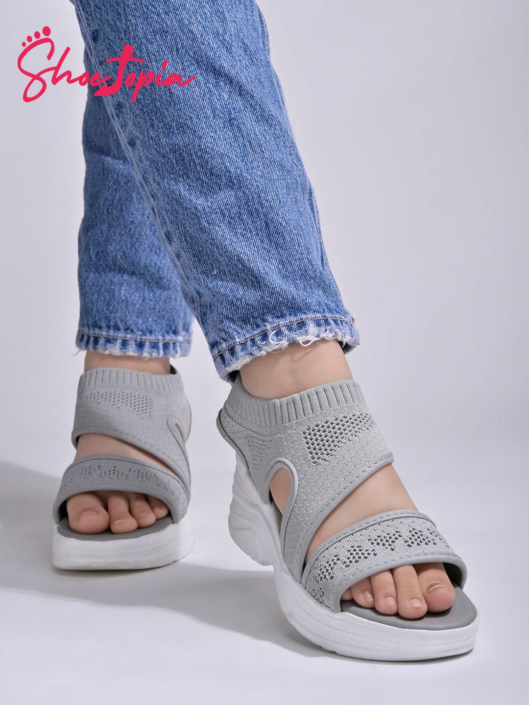Shoetopia Women S Sandal-6 Kids Uk (Milton-Grey)-Eu39 6 UK