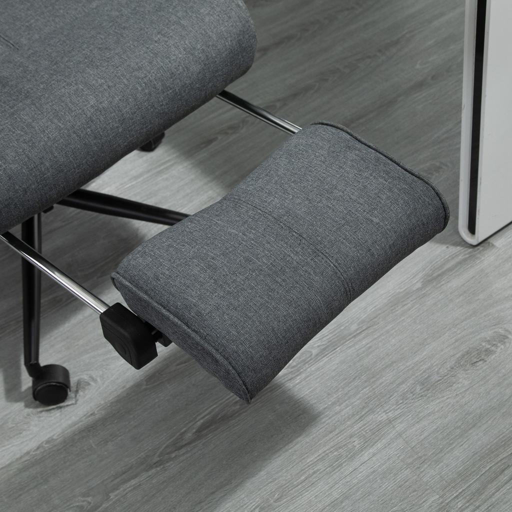 Ergonomic Office Chair with Adjustable Height, Armrests and Footrest, 66x70x115-123 cm, Grey
