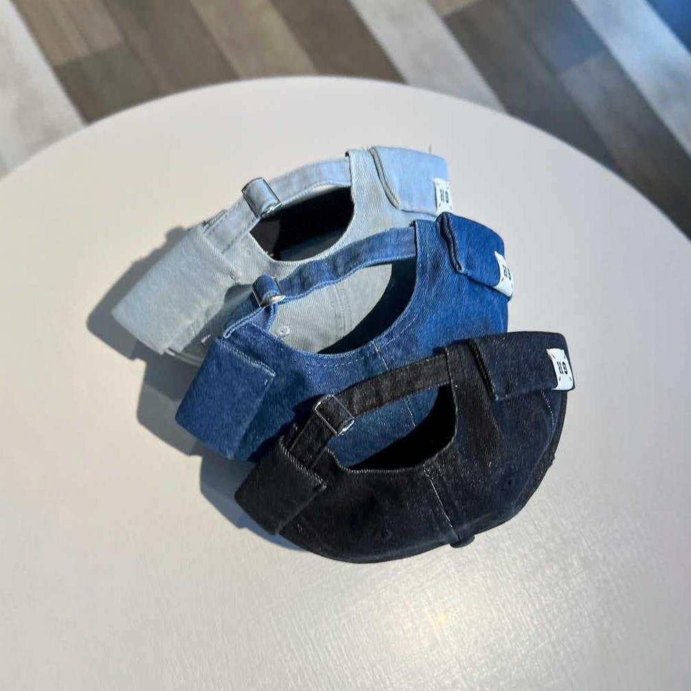 Denim Docker Cap Without Visor Letter Label Brimless Caps Adjustable Solid Color Hats Unisex Adult Retro Hip Hop Street