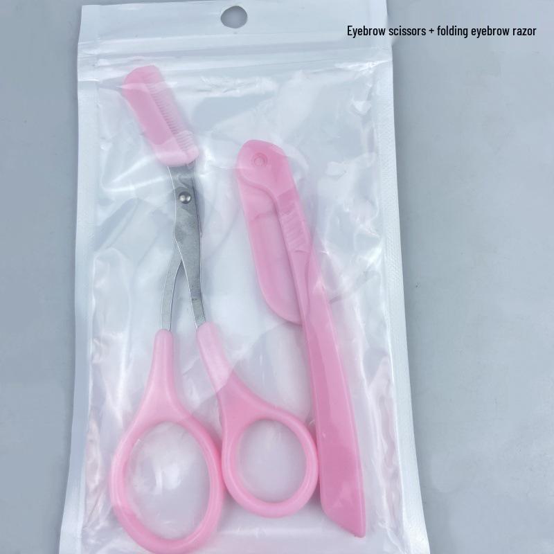3-Piece Eyebrow Trimming Set with Scissors, Comb, and Small Trimmer