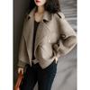 Fato de Lã Novo para Mulheres Estilo Britânico Outono e Inverno Pequeno, Elegante e Versátil Casaco Curto Francês Solto