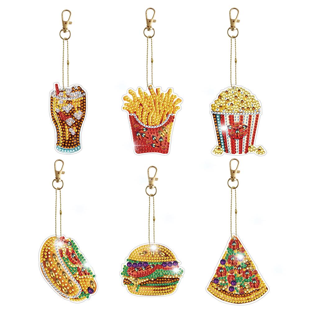 8/5Pcs Diamond Painting Keychain Diamond Mosaic Kit DIY Diamond Art Keychains Rhinestone Pendant Gem Keychains Lady Bag Pendant
