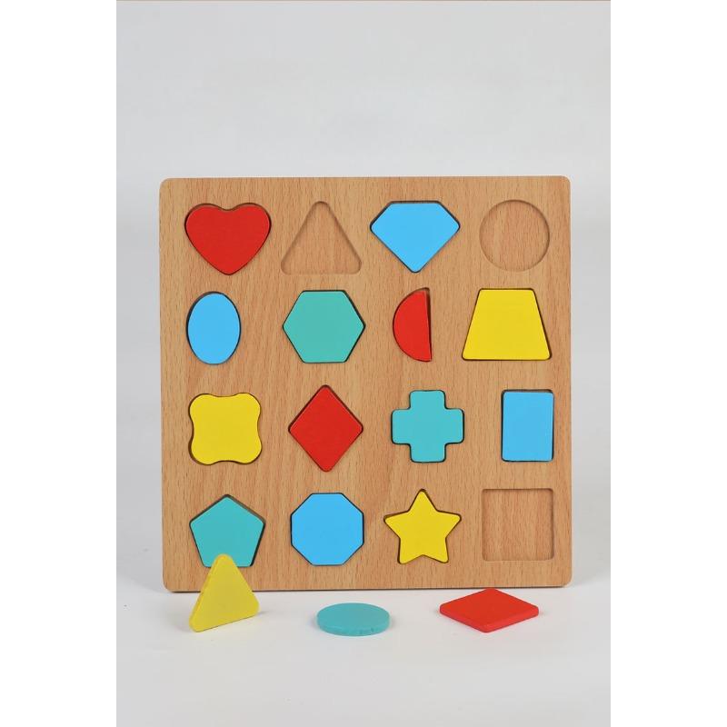 Barevná abeceda Číslo Tvar odpovídající Dřevěná deska 3D puzzle Dětské rané vzdělávací hračky Montessori předškolní děti dárek