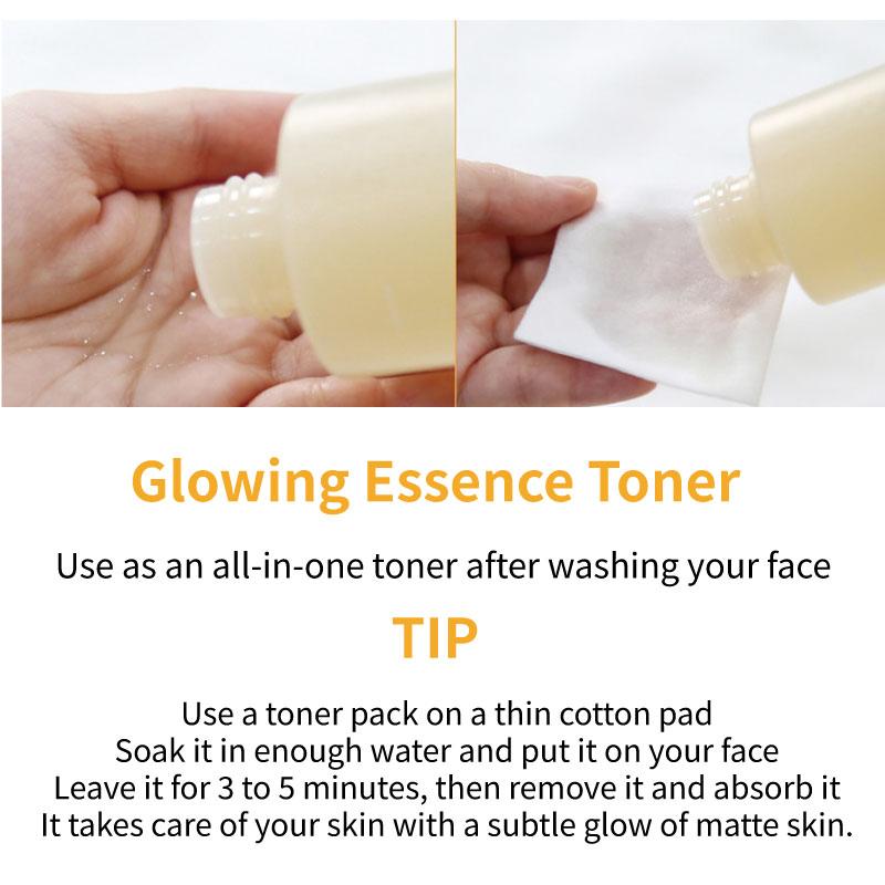 NUMBUZIN Nr. 3 Super Glowing Essence Toner 200 ml Essence Serum Ampulle spendet der Haut Feuchtigkeit, beruhigt den Schutz und strahlt die Haut. Saubere Haut