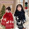 Winter Warm Scarf Deer Elk Double-Sided Knitted Scarves Fashion Versatile Woolen Shawl Girls Christmas Present for Women Men