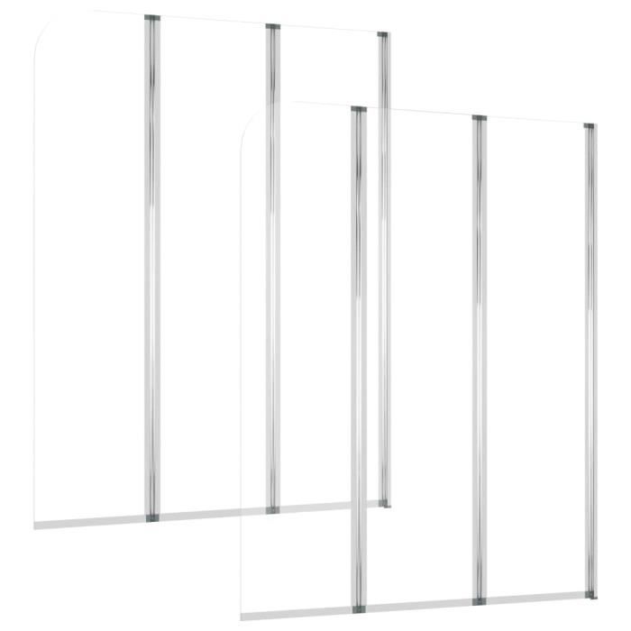 VidaXL Bath Enclosure 2 Pcs 104x130 Cm Tempered Glass Transparent