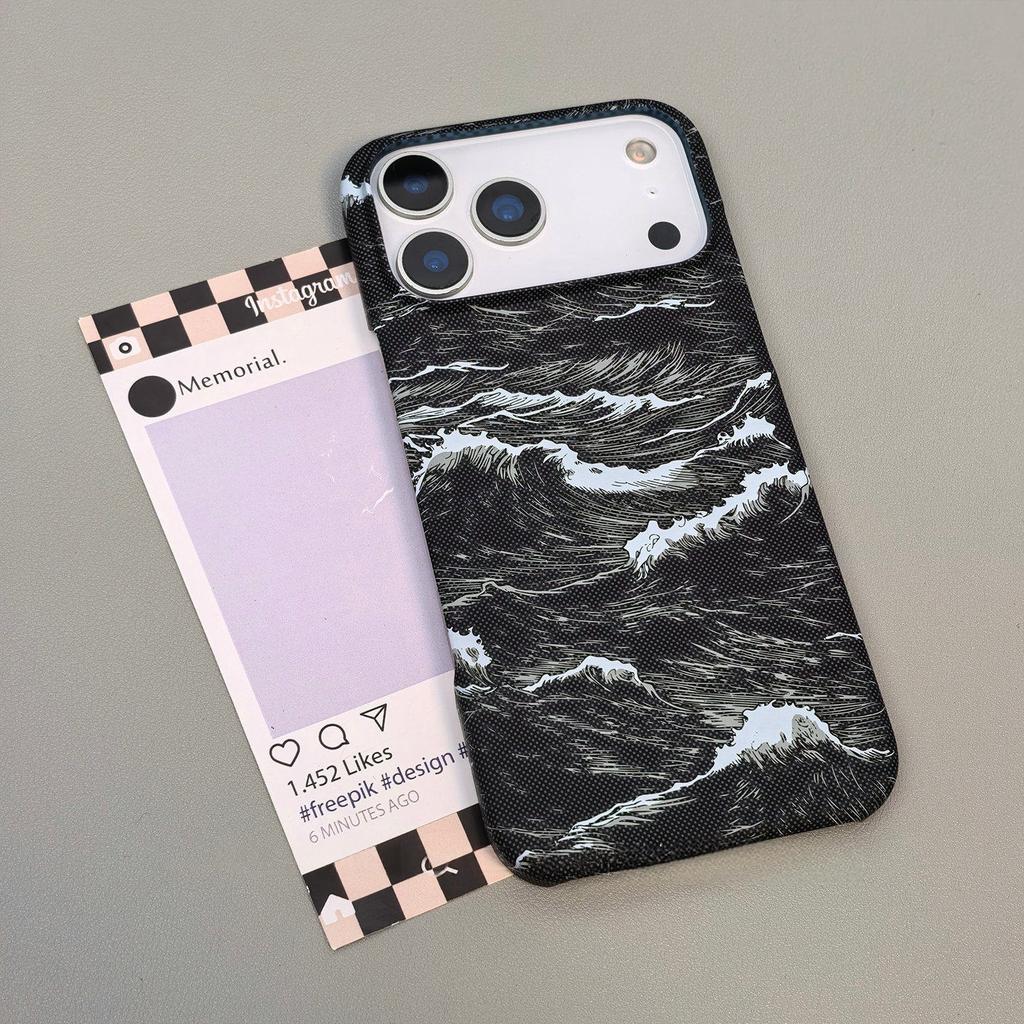 Luxury For Magsafe Carbon Fiber Texture PC Phone Case For iPhone 17 Air 16 Plus 15 14 13 12 Pro Max New Frosted Frameless Cover