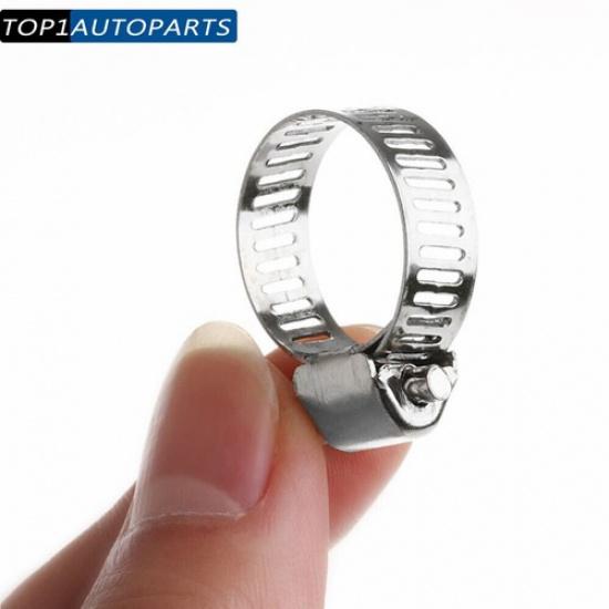 New 50 Pcs HOSE CLAMPS 3/8" - 5/8" Adjustable Steel Band Worm Clip Universal Acc