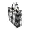 Letra BIG CHECK - Handmade Basket Bag - Mercado Bag - BlackWhite (M)
