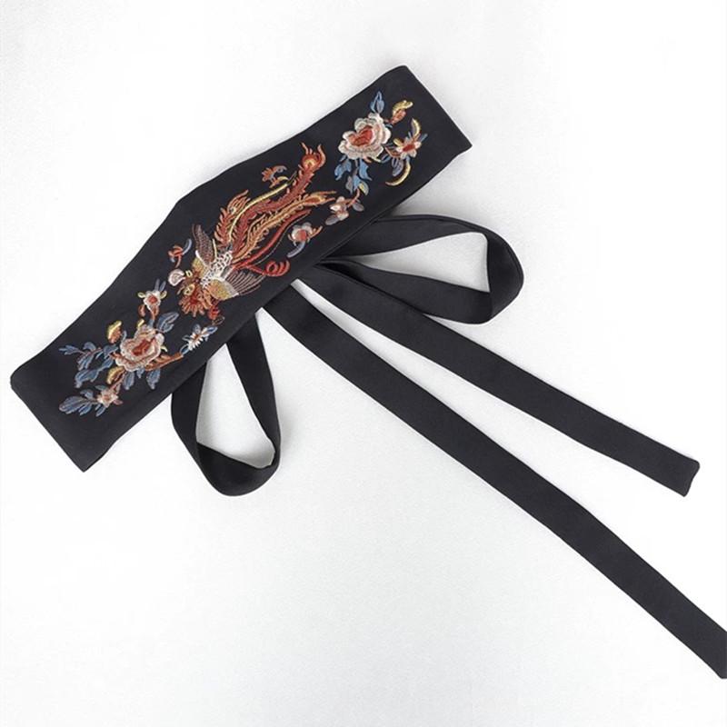 2026 Chinese Style Fashion Embroidery Wide Belt Corset Woman Vintage Bowknot Decorative Corset Girdles