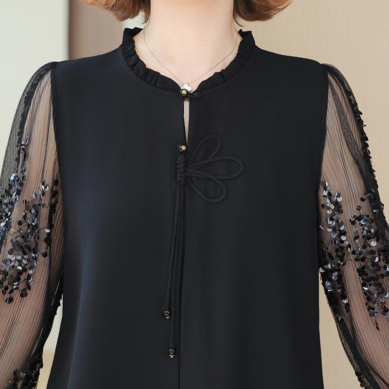 2025 Sommer Mode Chiffon Zweiteiler für Frauen mittleren und höheren Alters