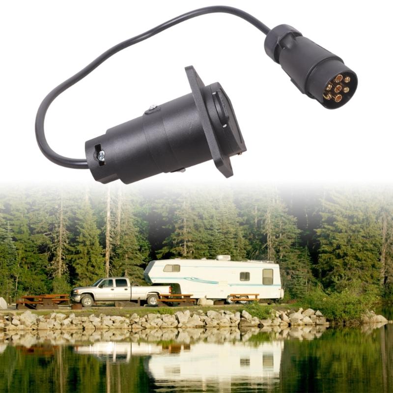 Anhängeradapter 5-polig 7-polig Doppelkopfstecker 60cm ABS-Konstruktion Geeignet für Fahrzeugabschleppen Kompatibilität