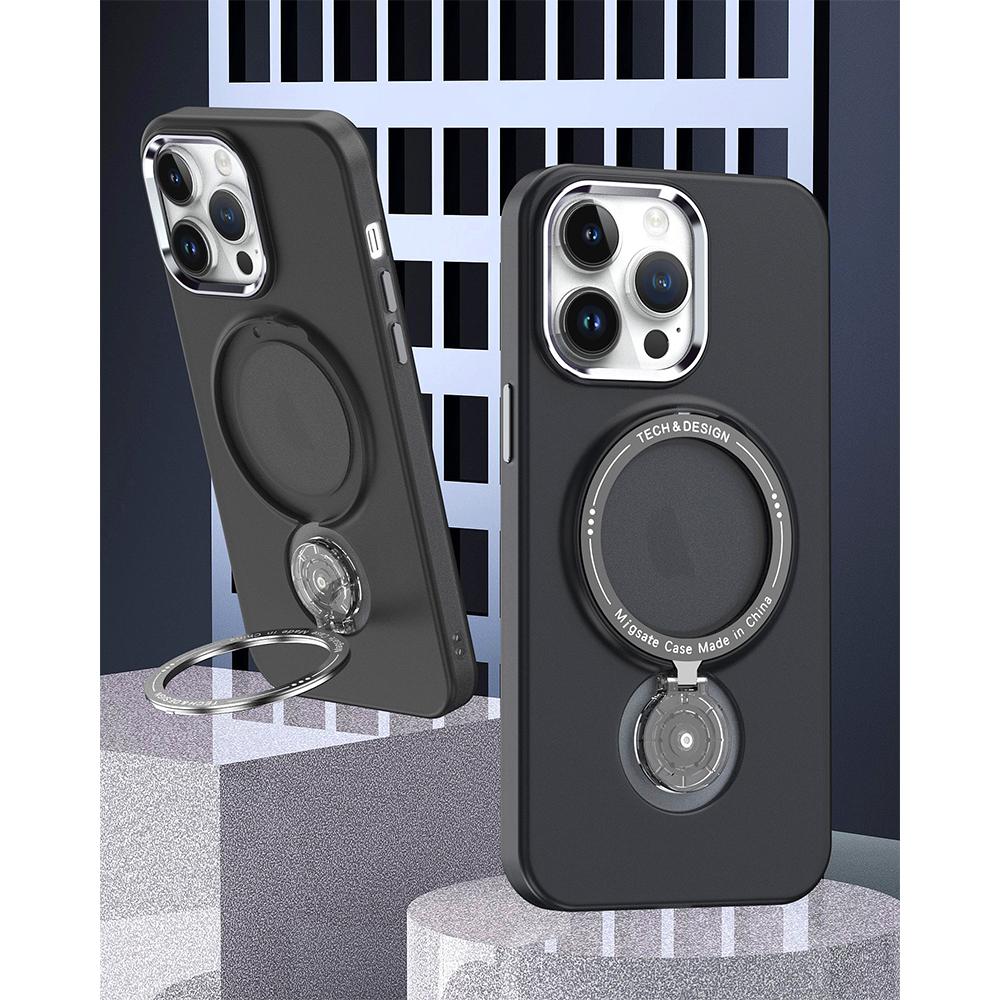 

Магнитный металлический чехол-подставка для iPhone 15 14 Plus 13 12 11 Pro Max с держателем-кольцом, противоударный чехол Magsafe Wireless Charge for iPhone 12 promax