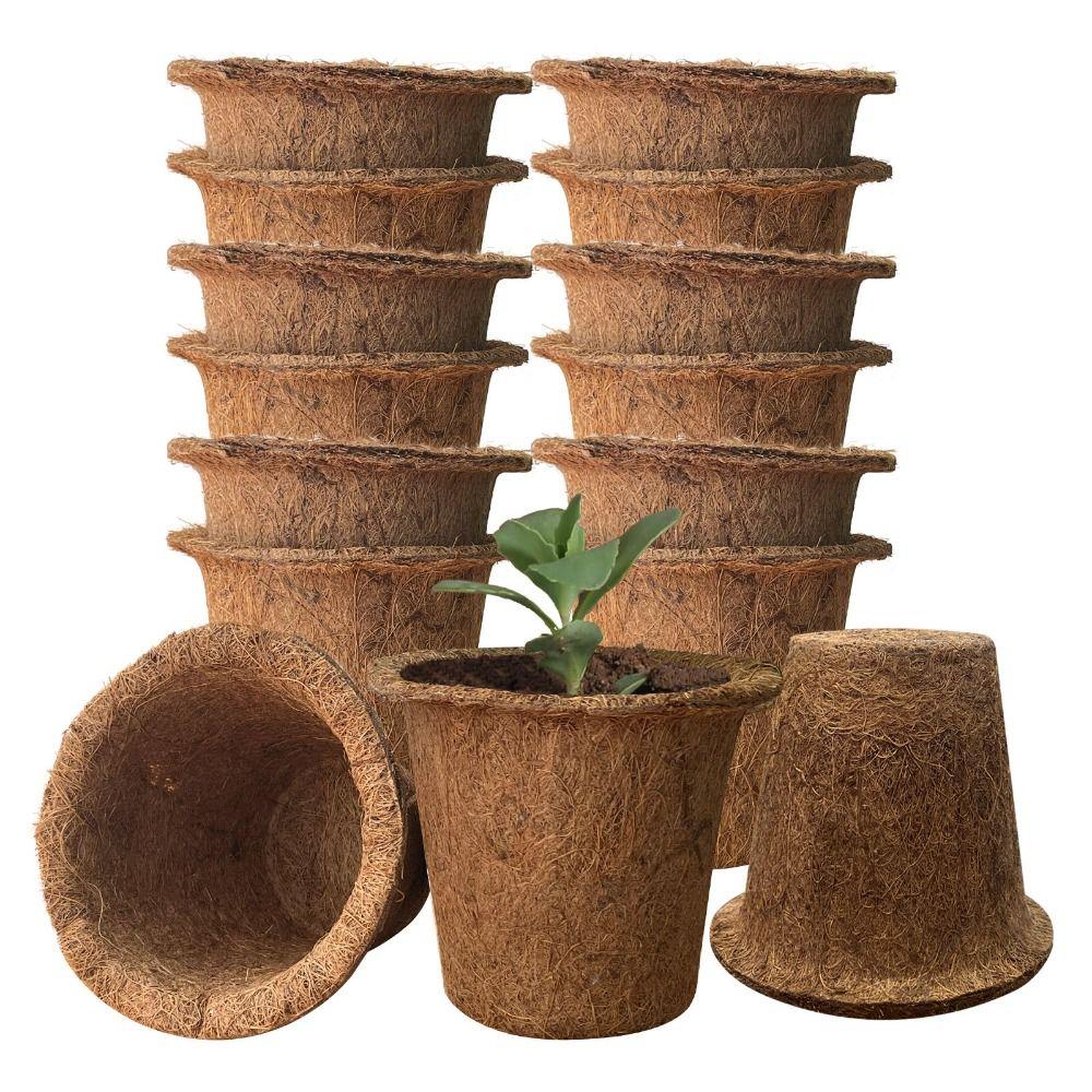 3pcs Biodegradable Nursery Pots Coconut Fiber Flower Pot  For Plant Garden Supply